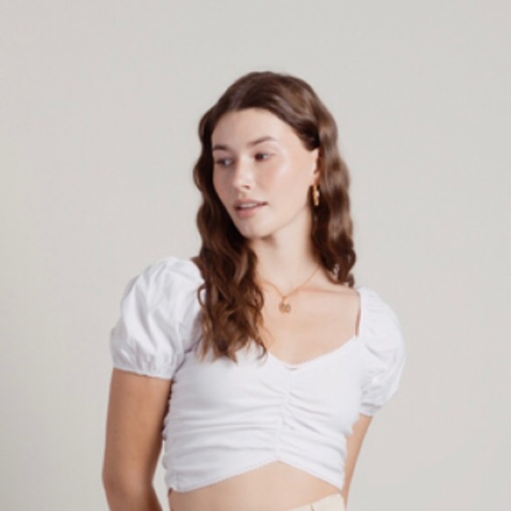 Tobi Mystical Love Puff Sleeve Crop Top